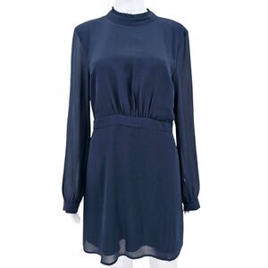 ModCloth Ruffle A-Line Open Back Mini Blue 8